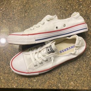 Like new White converse shoreline size 8 women’s worn once inside only